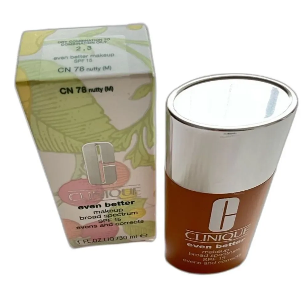 New Clinique Even Better Make-Up Broad Spectrum SPF 15 Shade: CN 78 nutty (M)